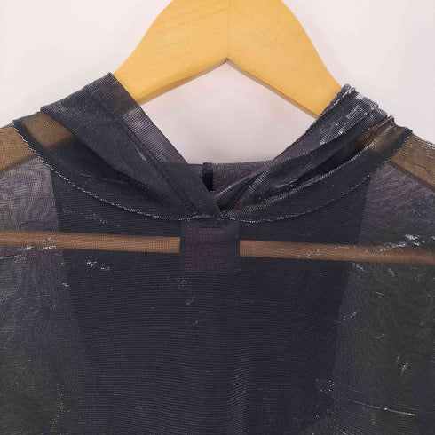 ラルフローレン RALPH LAUREN 90s RALPH RALPH LAUREN 韓国製 ラメ シアー プルオーバー パーカー フーディー ブラック シルバー レディース import:M
