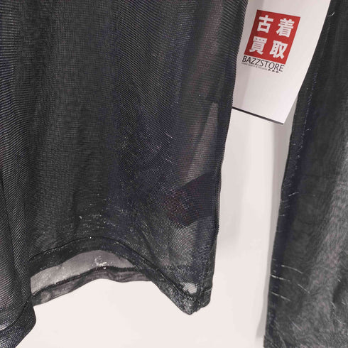ラルフローレン RALPH LAUREN 90s RALPH RALPH LAUREN 韓国製 ラメ シアー プルオーバー パーカー フーディー ブラック シルバー レディース import:M