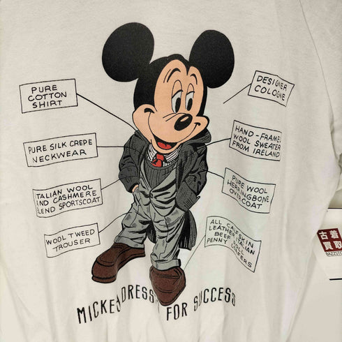 80S USA製 DRESSED FOR SUCCESS 前V ラグラン リブ付きTシャツ レディース M