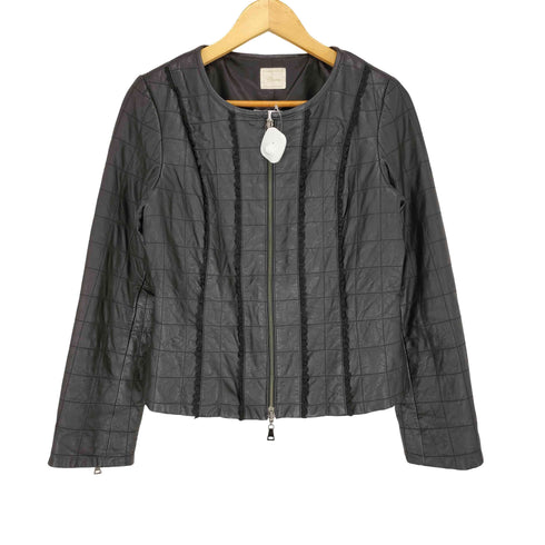 カーラ Cara lamb leather ラムレザー レースデザイン ダブルジップレザージャケット レディース LLC