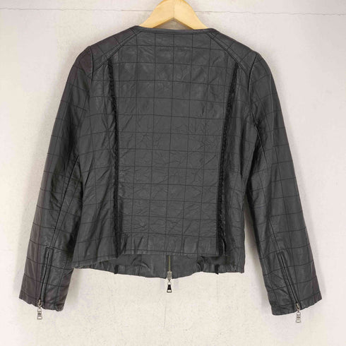 カーラ Cara lamb leather ラムレザー レースデザイン ダブルジップレザージャケット レディース LLC