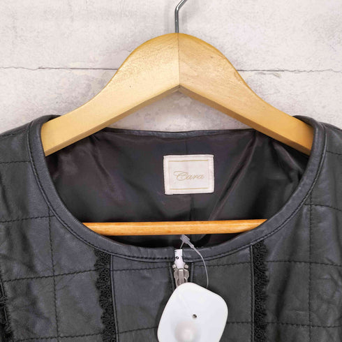カーラ Cara lamb leather ラムレザー レースデザイン ダブルジップレザージャケット レディース LLC
