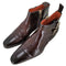 サントーニ santoni レザーサイドジップダブルモンクブーツ メンズ US:6