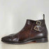 サントーニ santoni レザーサイドジップダブルモンクブーツ メンズ US:6
