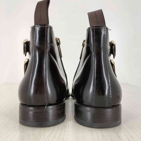 サントーニ santoni レザーサイドジップダブルモンクブーツ メンズ US:6