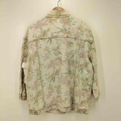 ザラ ZARA FLOWER DENIM JACKET 花柄 プリント デニム ジャケット レディース import:L