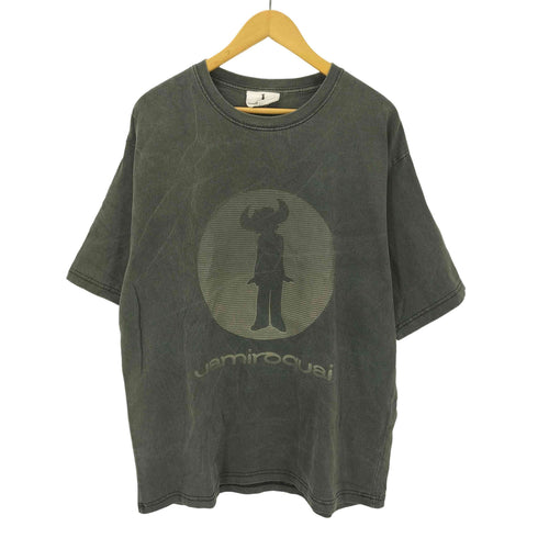 ヴィンテージサークルロゴTシャツ ヴィンテージ加工 ピグメント フェード Tシャツ カットソー 半袖 チャコール メンズ LL