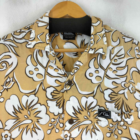 クイックシルバー Quiksilver レーヨン100% オープンカラーアロハシャツ メンズ import:M