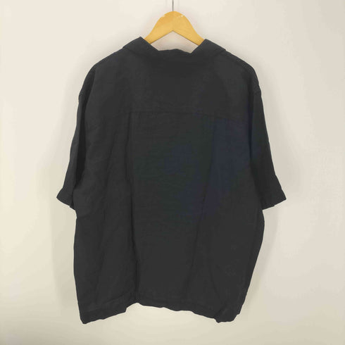 ザラ ZARA 開襟 オープンカラー 半袖 シャツ ブラック メンズ import:XL