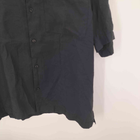ザラ ZARA 開襟 オープンカラー 半袖 シャツ ブラック メンズ import:XL
