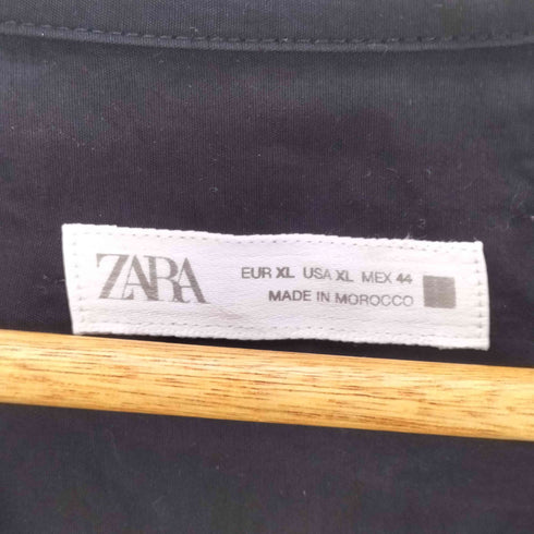 ザラ ZARA 開襟 オープンカラー 半袖 シャツ ブラック メンズ import:XL