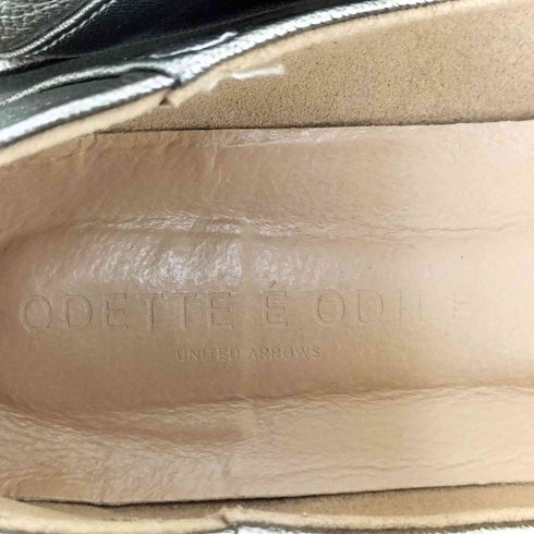 オデットエオディール Odette e Odile スクエア センターシーム フラット シルバー パンプス フラット シューズ レディース JPN:22