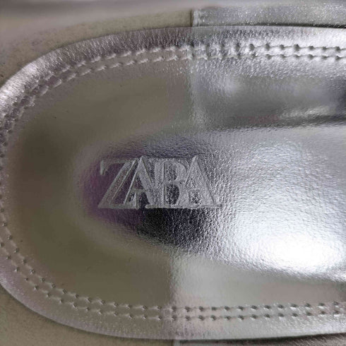 ザラ ZARA メタリックシルバー ペニーローファー レディース EUR:38