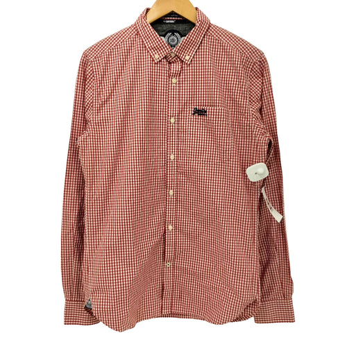 スーパードライ Superdry 極度乾燥(しなさい) マチ付 ギンガムチェック ボタンダウン シャツ メンズ import:S