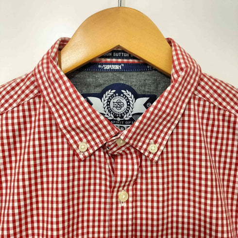 スーパードライ Superdry 極度乾燥(しなさい) マチ付 ギンガムチェック ボタンダウン シャツ メンズ import:S