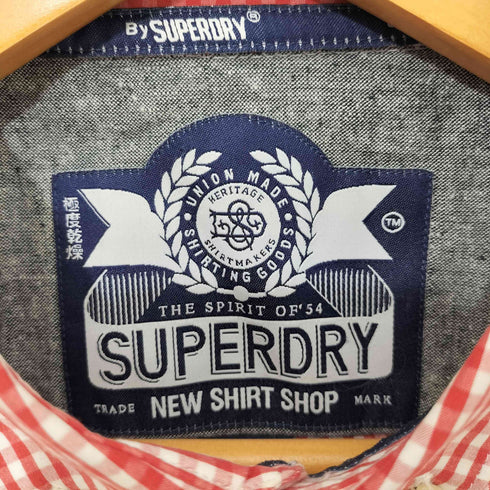 スーパードライ Superdry 極度乾燥(しなさい) マチ付 ギンガムチェック ボタンダウン シャツ メンズ import:S
