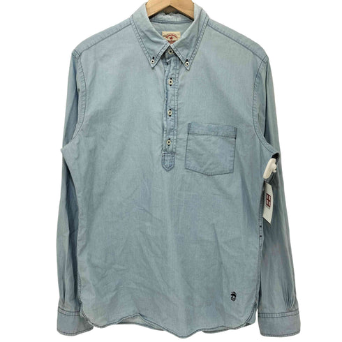 ブルックスブラザーズ BROOKS BROTHERS コットン100 プルオーバー マチ付き シャンブレーシャツ メンズ import:M