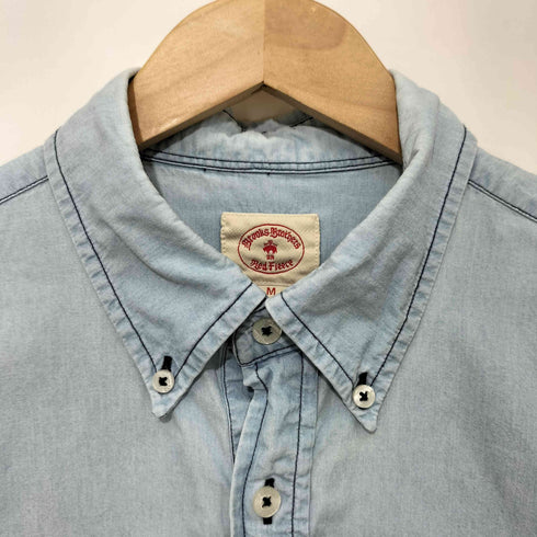 ブルックスブラザーズ BROOKS BROTHERS コットン100 プルオーバー マチ付き シャンブレーシャツ メンズ import:M