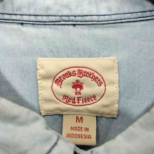 ブルックスブラザーズ BROOKS BROTHERS コットン100 プルオーバー マチ付き シャンブレーシャツ メンズ import:M