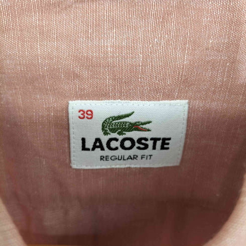 ラコステ LACOSTE REGULAR FIT リネン コットン ワニ刺繍 チンストラップ L/S シャツ メンズ 39