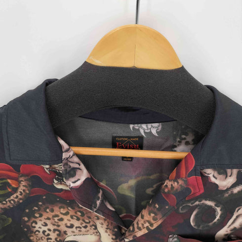 エヴィス EVISU レオパードオールオーバープリント シャツ 百虎 メンズ S