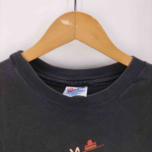 ヘインズ Hanes 90s コピーライト1991 BEEFYボディー アニメT キャラクターT 両面プリント プリントTシャツ 裾袖シングル ブラック メンズ import:XL