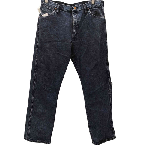 ラングラー Wrangler 90s USA製 13MWZNF ストーンウォッシュ カウボーイカット ストレート ジッパーフライ レザーパッチ デニム パンツ ジーンズ インディゴ メンズ 36x30