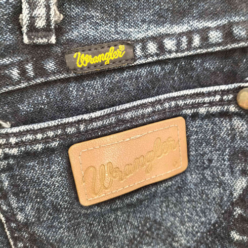 ラングラー Wrangler 90s USA製 13MWZNF ストーンウォッシュ カウボーイカット ストレート ジッパーフライ レザーパッチ デニム パンツ ジーンズ インディゴ メンズ 36x30