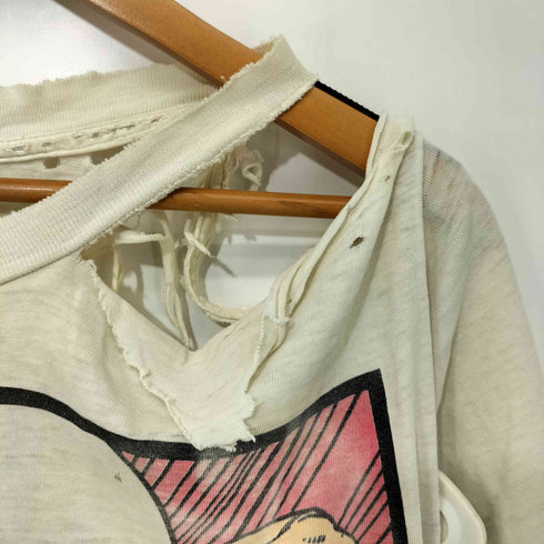 KRYPTON CLOTHING CO 80s アメコミ ヒーロー プリント ダメージ 襤褸 S/S Tシャツ メンズ