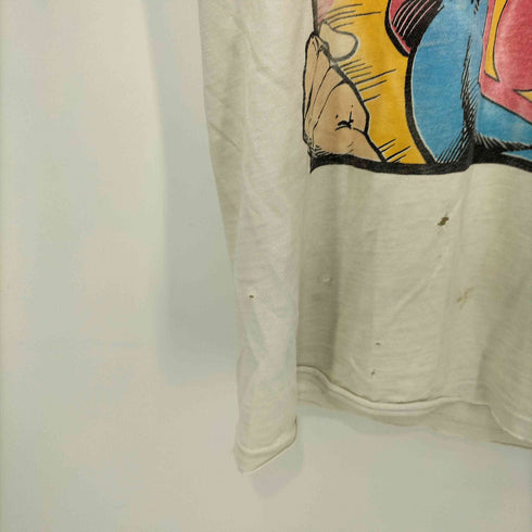 KRYPTON CLOTHING CO 80s アメコミ ヒーロー プリント ダメージ 襤褸 S/S Tシャツ メンズ