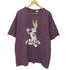 ワーナーブラザーズスタジオストア WARNER BROS STUDIO STORE 90s USA製 BUGS ラビット バニー キャラクターT アニメT アニマル プリントTシャツ 裾袖シングル パープル メンズ import:XXL
