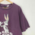 ワーナーブラザーズスタジオストア WARNER BROS STUDIO STORE 90s USA製 BUGS ラビット バニー キャラクターT アニメT アニマル プリントTシャツ 裾袖シングル パープル メンズ import:XXL