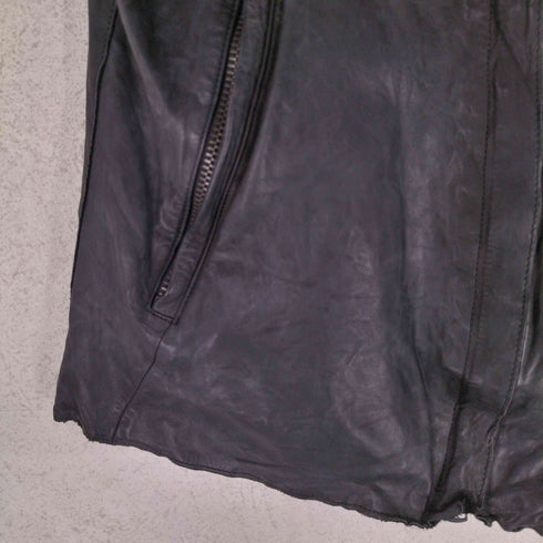 シシ sisii シワ加工 カウレザー シングルジャケット レディース