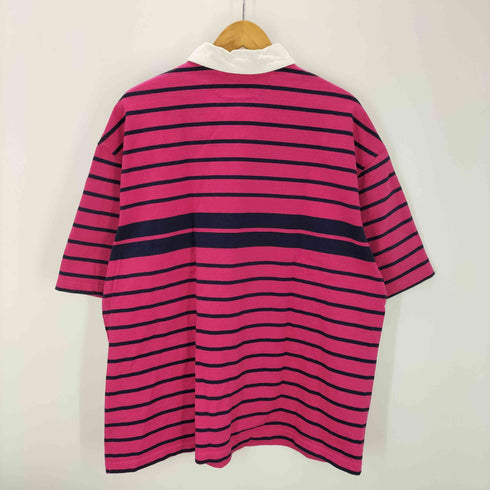 ノーティカ NAUTICA 22ss Multi Border S/S Rugger Shirt ラガーシャツ オーバーサイズ 半袖 ボーダー ピンク ネイビー メンズ JPN:XL