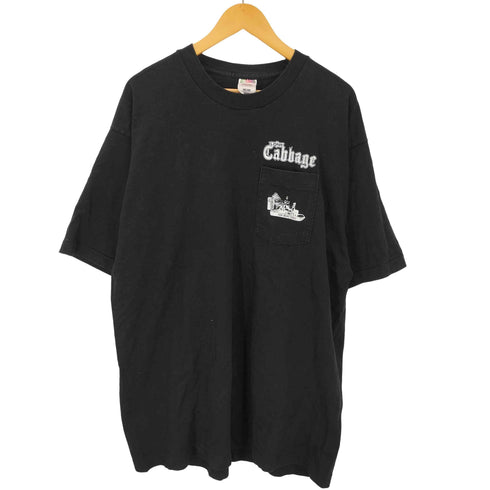 フルーツオブザルーム FRUIT OF THE LOOM 90S USA製 LONE Cabbage バイク ワニ 両面 プリント Tシャツ ポケT 袖裾 シングル メンズ import:XL