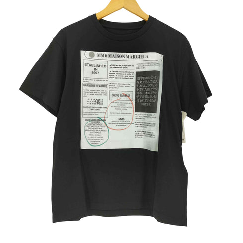 エムエムシックスメゾンマルジェラ MM6 Maison Margiela 25SS ニュースペーパー プリントTシャツ レディース import:M