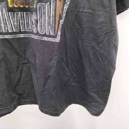 ハーレーダビッドソン HARLEY-DAVIDSON コピーライト2022 スカル 大判プリント 両面プリント プリントTシャツ バイカー PLATTE RIVER カットソー ヘビーウェイト ブラック メンズ 3XL