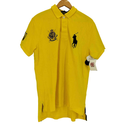 ポロラルフローレン POLO RALPH LAUREN 現行タグ ビックポニー刺繍 ナンバリング エンブレム ポロシャツ メンズ import:L