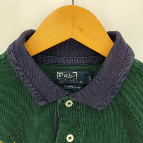 ポロラルフローレン POLO RALPH LAUREN CUSTOM FIT ビックポニー刺繍 ナンバリング エンブレム ポロシャツ メンズ import:L