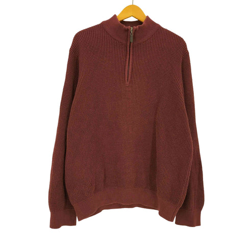 エルエルビーン L.L.Bean カシミヤ混 コットン ハニカム ハーフジップニット メンズ XL-REG