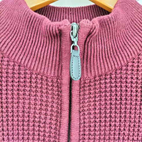 エルエルビーン L.L.Bean カシミヤ混 コットン ハニカム ハーフジップニット メンズ XL-REG