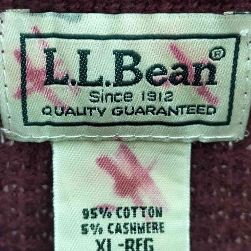 エルエルビーン L.L.Bean カシミヤ混 コットン ハニカム ハーフジップニット メンズ XL-REG