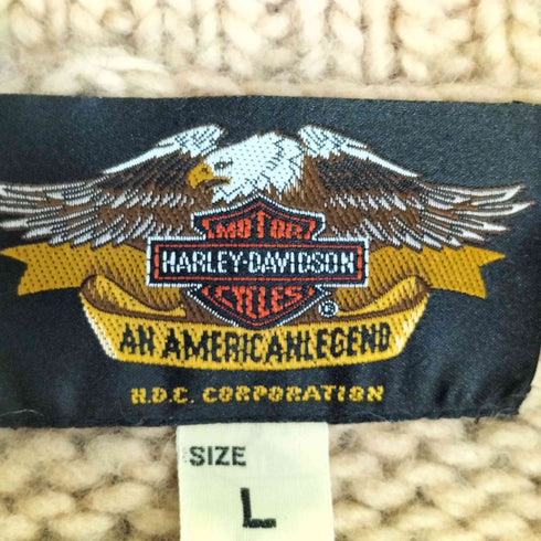 ハーレーダビッドソン HARLEY-DAVIDSON カウチンニット カーディガン メンズ import:L