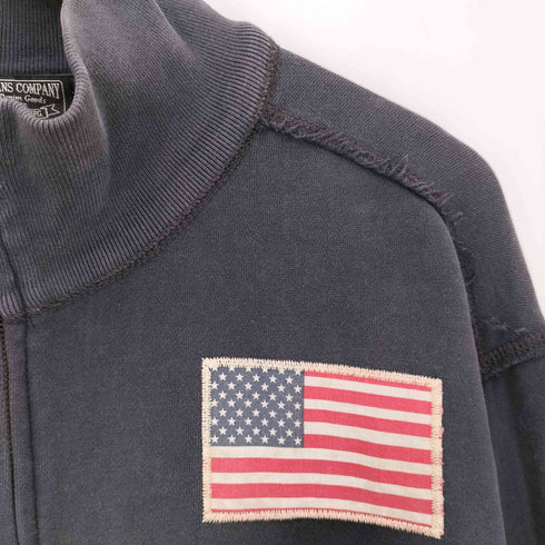ポロジーンズカンパニーラルフローレン POLO JEANS COMPANY RALPH LAUREN 星条旗 ナンバリング ワッペン ジップ スウェット メンズ import:XL