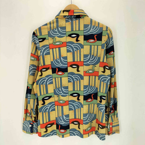 ジェーシーペニー JC Penney 70-80s 総柄 スリム L/S シャツ レディース 13/14