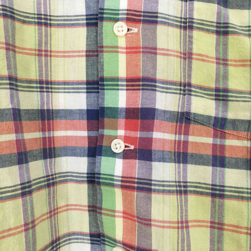 ポロバイラルフローレン Polo by RALPH LAUREN 90s インド製 マドラスチェック オープンカラー S/S シャツ メンズ import:S
