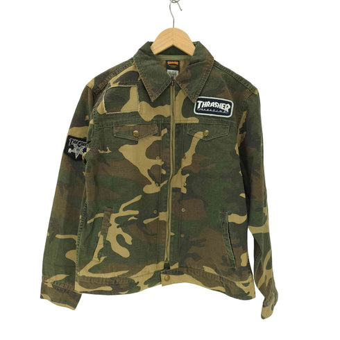 スラッシャー THRASHER 迷彩ジップアップジャケット メンズ JPN:L