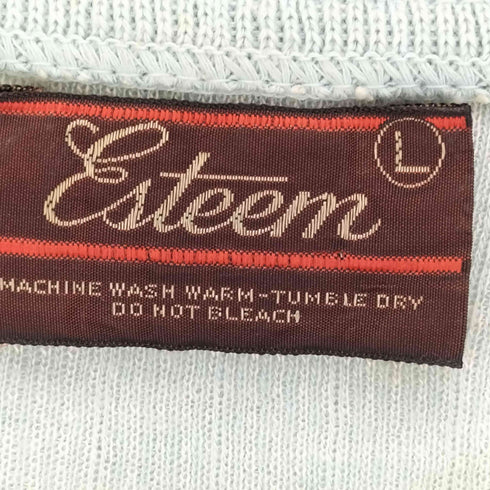 Esteem 70~80s ボーダー リブライン アクリル 半袖ニットポロ メンズ import:L