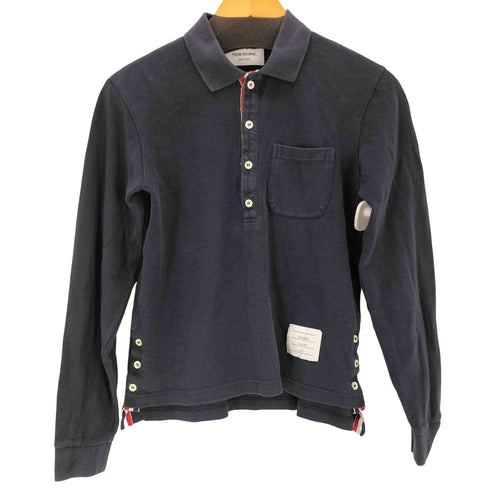 トムブラウン THOM BROWNE トリコロールロングスリーブポロシャツ レディース 0