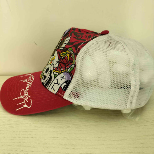 エドハーディー Ed Hardy 00s NEW YORK スカル刺繍 メッシュキャップ トラッカーキャップ y2k メンズ ONE SIZE